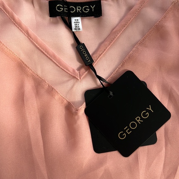 NWT blush sheer GEORGY top. Size small. - Picture 3 of 4
